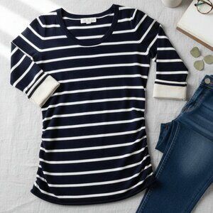 Pink Rose Stripes Knit Sweater